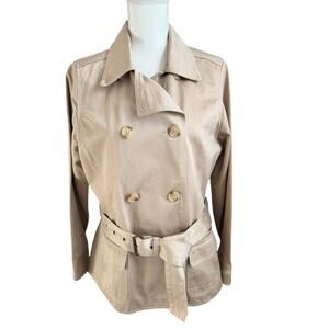 OLD NAVY Trench Coat Womens L Khaki Vintage